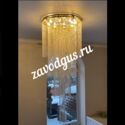 Хрустальная люстра для потолка 3,5 метра