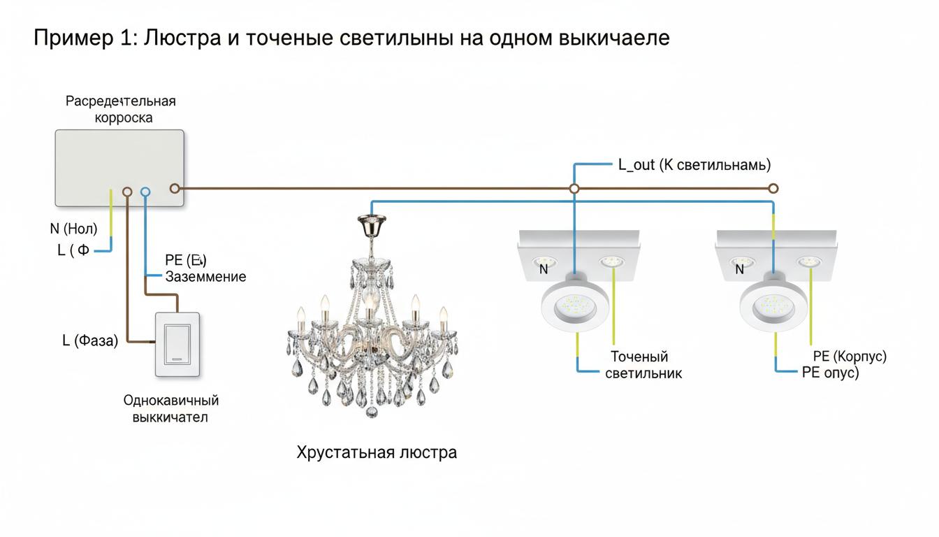 Потолочная хрустальная люстра. Сочетание с другим светом: как собрать живую схему Потолочная хрустальная люстра. Сочетание с другим светом: как собрать живую схему